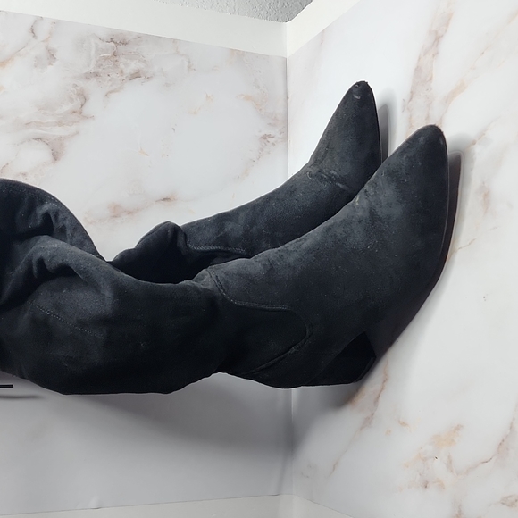 Kensie faux suede over knee drawstrings boots - Picture 7 of 10